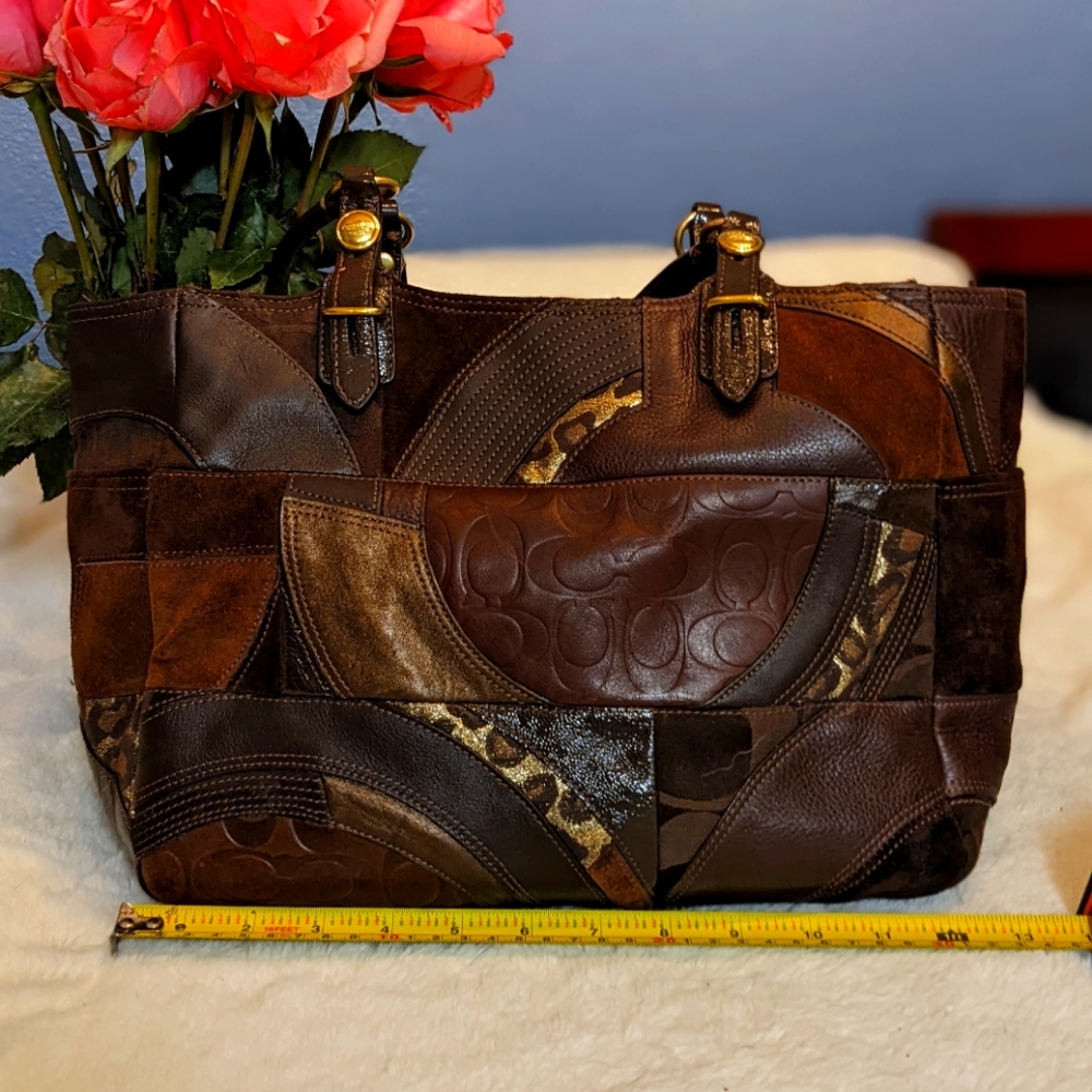 Coach Trea 15" Brown & Gold Purse